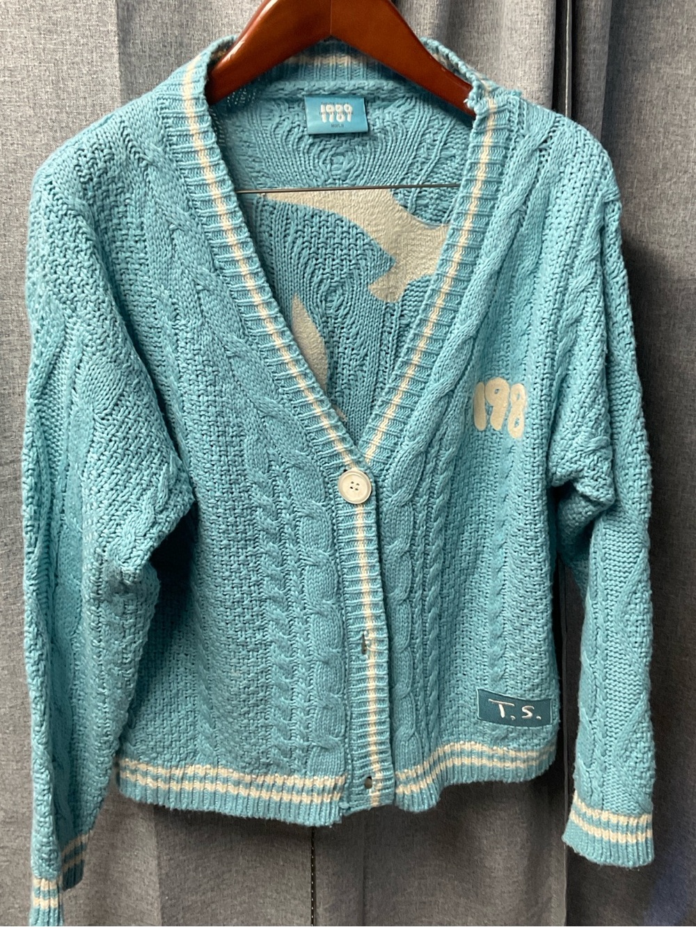 Taylor Swift 1989 Button-Front Cardigan blue with trim
